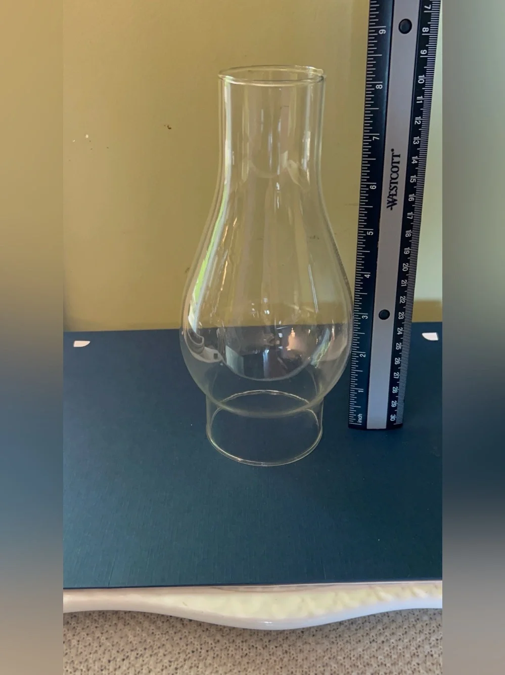 Clear Glass Hurricane Lamp Shade 8in Tall 2 inch diameter